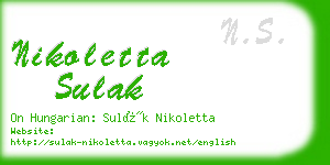 nikoletta sulak business card